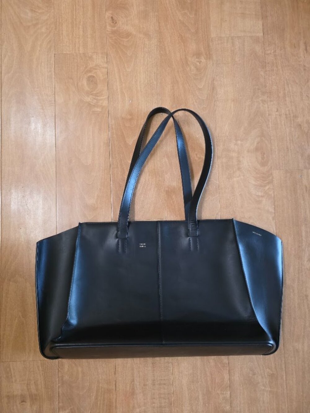 Mansur Gavriel black leather zip tote
